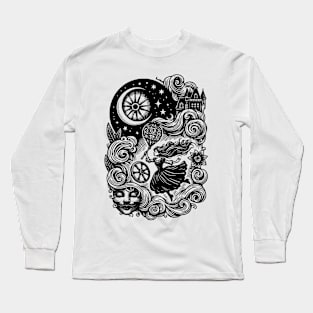 Dark Dream Catcher with Steampunk Vibe Long Sleeve T-Shirt